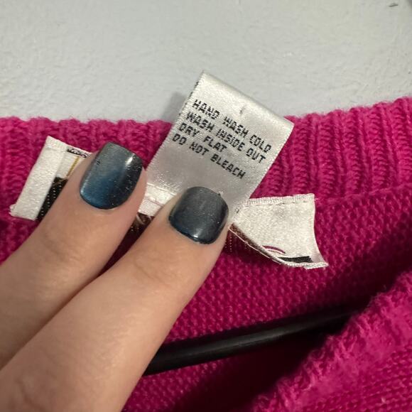 Vintage Diana Marco Deep Pink Beaded Sequin Pullover Sweater Womens Plus Size 22 - Picture 6 of 7